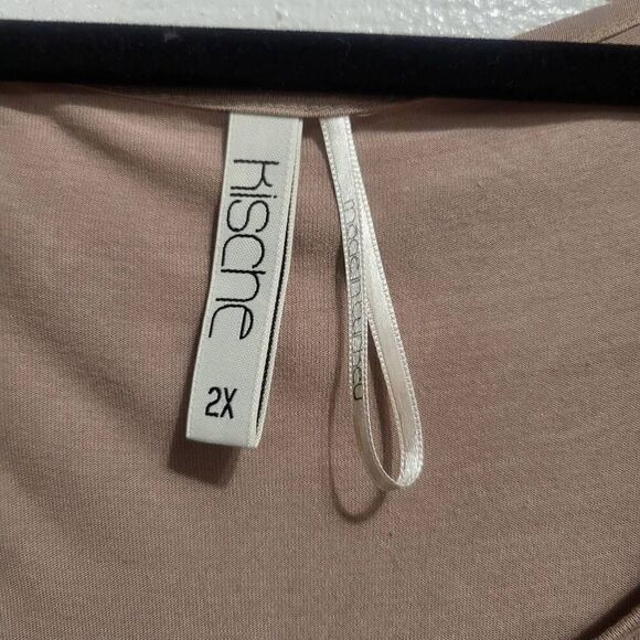 Kische Woman’s Smokey blush Sequins Stripes Short Sleeve Sz‎ 2X - Picture 4 of 5